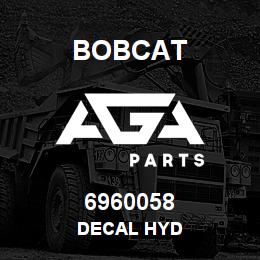 6960058 Bobcat DECAL HYD | AGA Parts