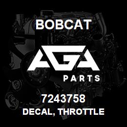 7243758 Bobcat DECAL, THROTTLE | AGA Parts