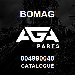 004990040 Bomag Catalogue | AGA Parts