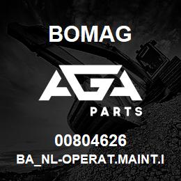 00804626 Bomag BA_NL-Operat.maint.instructions | AGA Parts