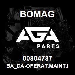 00804787 Bomag BA_DA-Operat.maint.instructions | AGA Parts