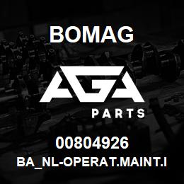 00804926 Bomag BA_NL-Operat.maint.instructions | AGA Parts