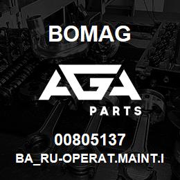 00805137 Bomag BA_RU-Operat.maint.instructions | AGA Parts