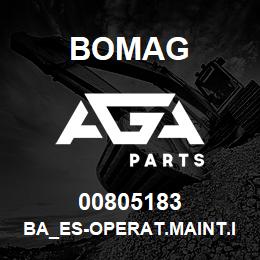 00805183 Bomag BA_ES-Operat.maint.instructions | AGA Parts