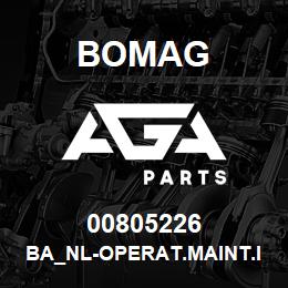00805226 Bomag BA_NL-Operat.maint.instructions | AGA Parts