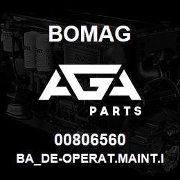 00806560 Bomag BA_DE-Operat.maint.instructions | AGA Parts