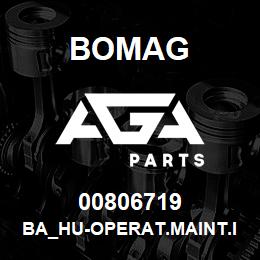 00806719 Bomag BA_HU-Operat.maint.instructions | AGA Parts