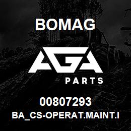 00807293 Bomag BA_CS-Operat.maint.instructions | AGA Parts