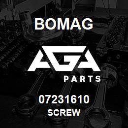 07231610 Bomag SCREW | AGA Parts