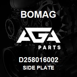 D258016002 Bomag Side plate | AGA Parts
