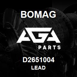 D2651004 Bomag Lead | AGA Parts
