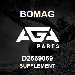 D2669069 Bomag Supplement | AGA Parts