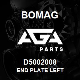 D5002008 Bomag End plate left | AGA Parts