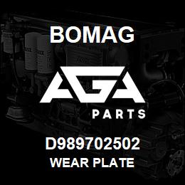 D989702502 Bomag Wear plate | AGA Parts
