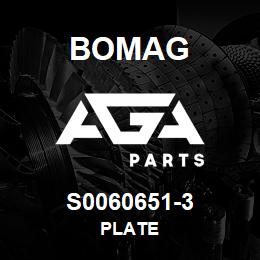 S0060651-3 Bomag Plate | AGA Parts