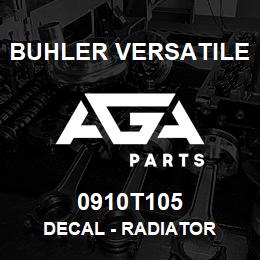 0910T105 Buhler Versatile DECAL - RADIATOR | AGA Parts