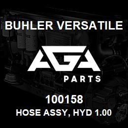 100158 Buhler Versatile HOSE ASSY, HYD 1.00 X 1760 MM. 100R1 (FRONT HYDRAULICS - L4WD) | AGA Parts