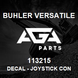 113215 Buhler Versatile DECAL - JOYSTICK CONTROL | AGA Parts
