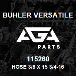 115260 Buhler Versatile HOSE 3/8 X 15 3/4-16 SWFJIC | AGA Parts