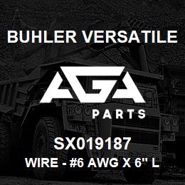 SX019187 Buhler Versatile WIRE - #6 AWG X 6" LONG (RED) | AGA Parts