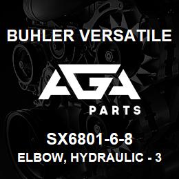 SX6801-6-8 Buhler Versatile ELBOW, HYDRAULIC - 3/8"JIC X 3/4"MORB | AGA Parts