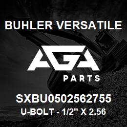 SXBU0502562755 Buhler Versatile U-BOLT - 1/2" X 2.56" X 2.75" GR-5 YZ | AGA Parts
