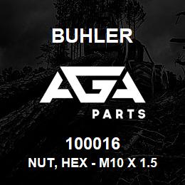 100016 Buhler Nut, Hex - M10 x 1.5 Cl-8 Pl | AGA Parts