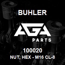 100020 Buhler Nut, Hex - M16 Cl-8 Zn Cr | AGA Parts
