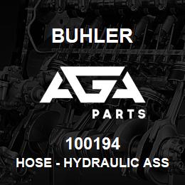 100194 Buhler HOSE - HYDRAULIC ASSY, Id-0.50in Lth-1100mm | AGA Parts