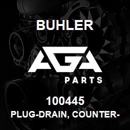 100445 Buhler PLUG-DRAIN, Counter-Sink 1in-NPT | AGA Parts