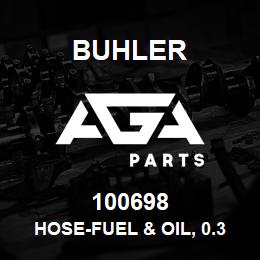 100698 Buhler HOSE-FUEL & OIL, 0.380in ID SAE 30R6 | AGA Parts