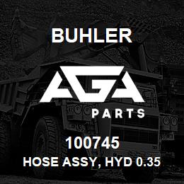 100745 Buhler HOSE ASSY, HYD 0.35 x 2500mm (BIDI) | AGA Parts