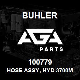 100779 Buhler HOSE ASSY, HYD 3700mm SAE 100R17 | AGA Parts
