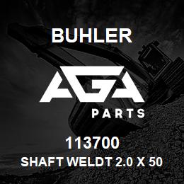 113700 Buhler SHAFT WELDT 2.0 X 50.25 /995 LIFT | AGA Parts