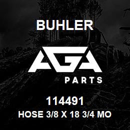 114491 Buhler Hose 3/8 X 18 3/4 MORB X 3/4 SWFJIC | AGA Parts