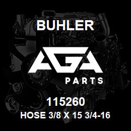 115260 Buhler Hose 3/8 X 15 3/4-16 Swfjic | AGA Parts