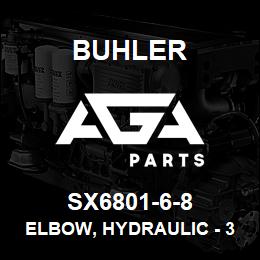 SX6801-6-8 Buhler Elbow, Hydraulic - 3/8JIC x 3/4MORB | AGA Parts