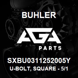 SXBU0311252005Y Buhler U-Bolt, Square - 5/16 x 1-1/4 x 2 YZ | AGA Parts