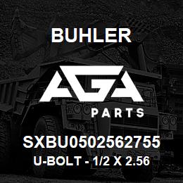 SXBU0502562755 Buhler U-Bolt - 1/2 x 2.56 x 2.75 Gr-5 YZ | AGA Parts