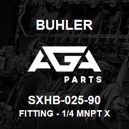 SXHB-025-90 Buhler Fitting - 1/4 MNPT x 1/4 Hose Barb (Poly) | AGA Parts