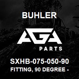 SXHB-075-050-90 Buhler Fitting, 90 Degree - 3/4MNPT x 1/2 Hose Barb | AGA Parts
