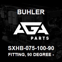 SXHB-075-100-90 Buhler Fitting, 90 Degree - 3/4MNPT x 1 Hose Barb | AGA Parts