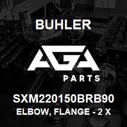 SXM220150BRB90 Buhler Elbow, Flange - 2 x 1-1/2 Hose Barb | AGA Parts