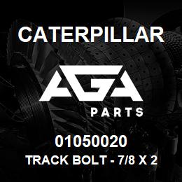 01050020 Caterpillar TRACK BOLT - 7/8 X 2-21/32 UNF (67) | AGA Parts