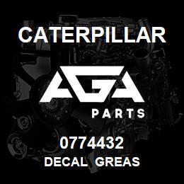0774432 Caterpillar DECAL GREAS | AGA Parts