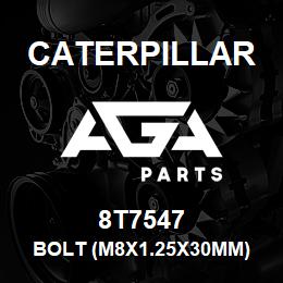 8T7547 Caterpillar BOLT (M8X1.25X30MM) (M8X1.25X30 MM.) | AGA Parts