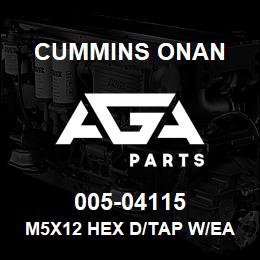 005-04115 Cummins Onan M5X12 HEX D/TAP W/EARTH RING | AGA Parts