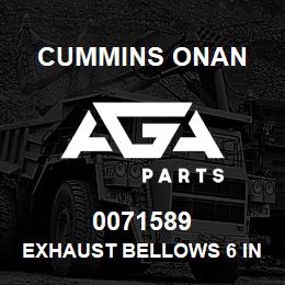 0071589 Cummins Onan EXHAUST BELLOWS 6 INCHES | AGA Parts