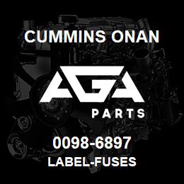 0098-6897 Cummins Onan LABEL-FUSES | AGA Parts