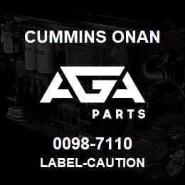 0098-7110 Cummins Onan LABEL-CAUTION | AGA Parts